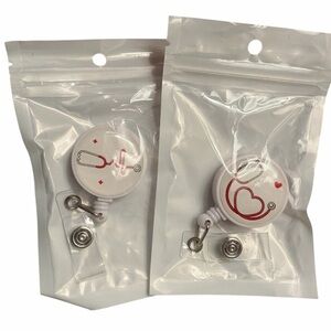 Red and White RN or DR Badge Reels